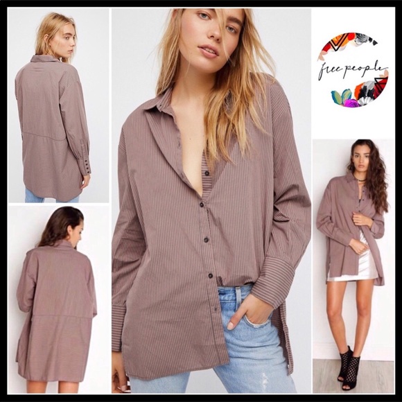 Free People Tops - FREE PEOPLE BUTTON DOWN TUNIC SHIRT